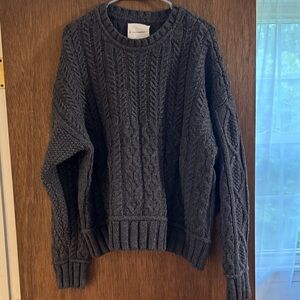 Lucky Brand Dark Gray Cable Knit Sweater xl